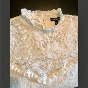 Pretty lace top with fluted 3/4 sleeves